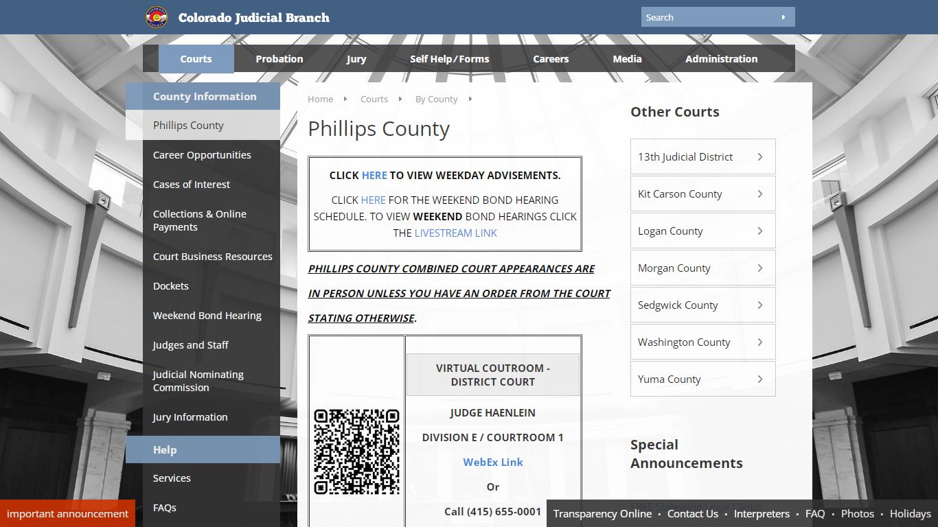 Colorado Judicial Branch - Phillips County - Homepage